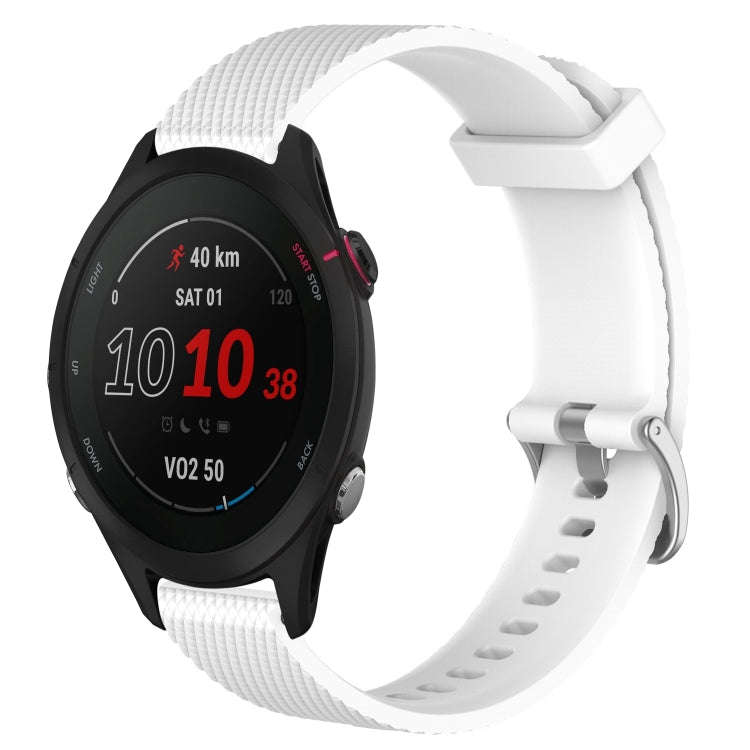 For Garmin Forerunner 255S Music 18mm Diamond Textured Silicone Watch Band(White)