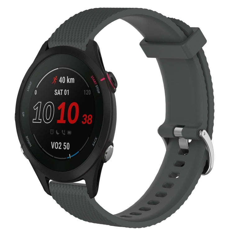 For Garmin Forerunner 255S Music 18mm Diamond Textured Silicone Watch Band(Dark Grey)