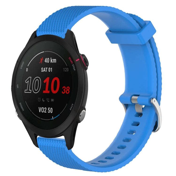 For Garmin Forerunner 255S Music 18mm Diamond Textured Silicone Watch Band(Sky Blue)