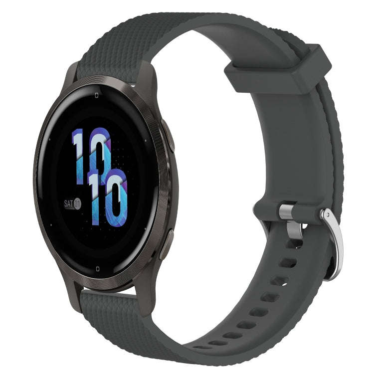 For Garmin Venu 2S 18mm Diamond Textured Silicone Watch Band(Dark Grey)