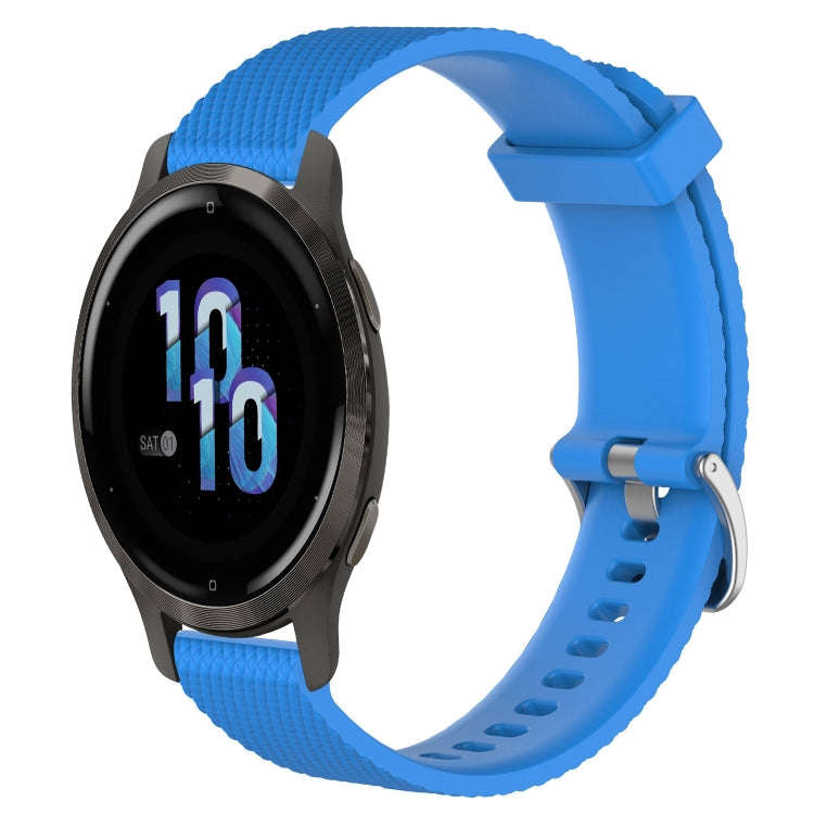 For Garmin Venu 2S 18mm Diamond Textured Silicone Watch Band(Sky Blue)