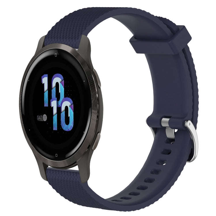 For Garmin Venu 2S 18mm Diamond Textured Silicone Watch Band(Midnight Blue)