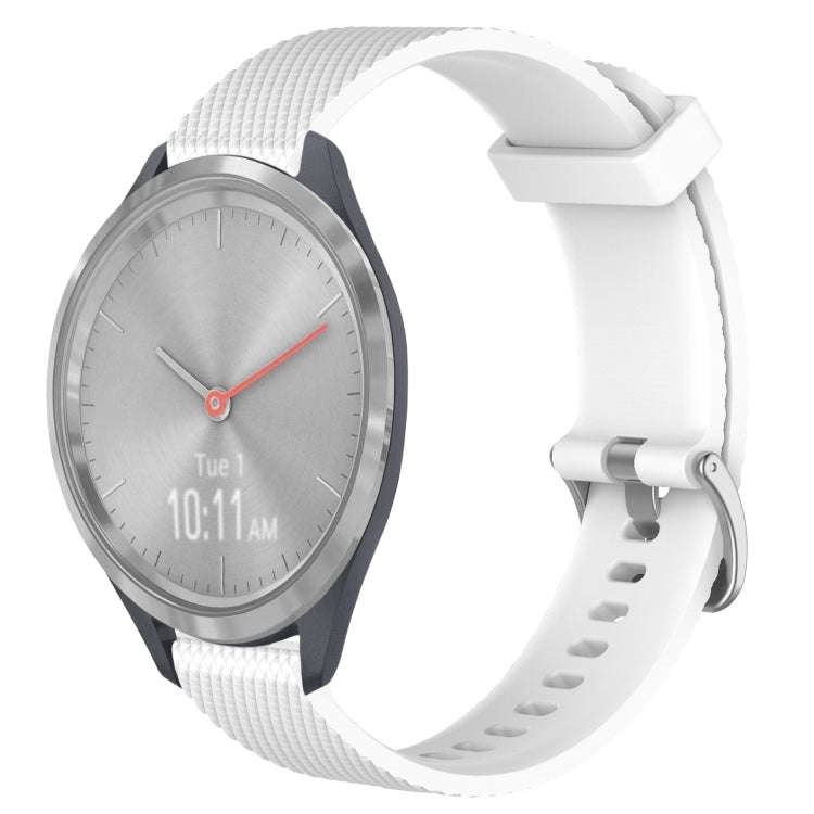 For Garmin Vivomove 3S 18mm Diamond Textured Silicone Watch Band(White)