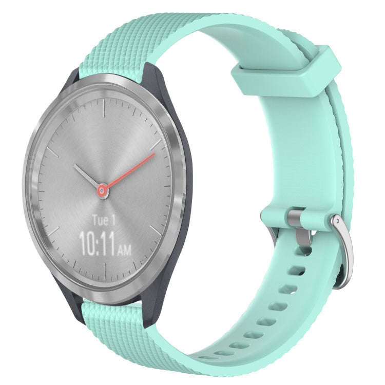 For Garmin Vivomove 3S 18mm Diamond Textured Silicone Watch Band(Teal)
