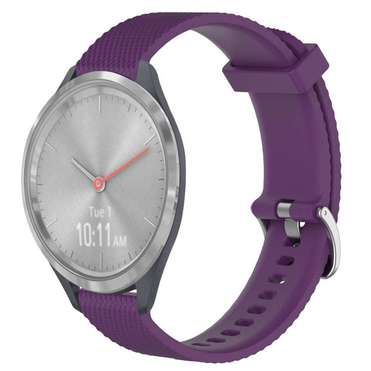 For Garmin Vivomove 3S 18mm Diamond Textured Silicone Watch Band(Purple)