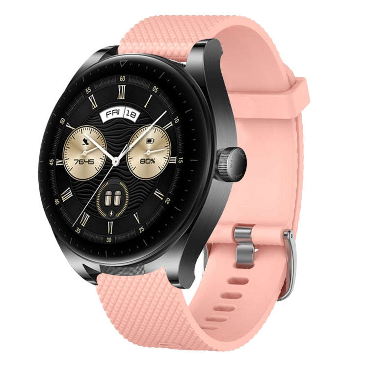 For Huawei Watch GT3 46mm 22mm Diamond Textured Silicone Watch Band(Black)