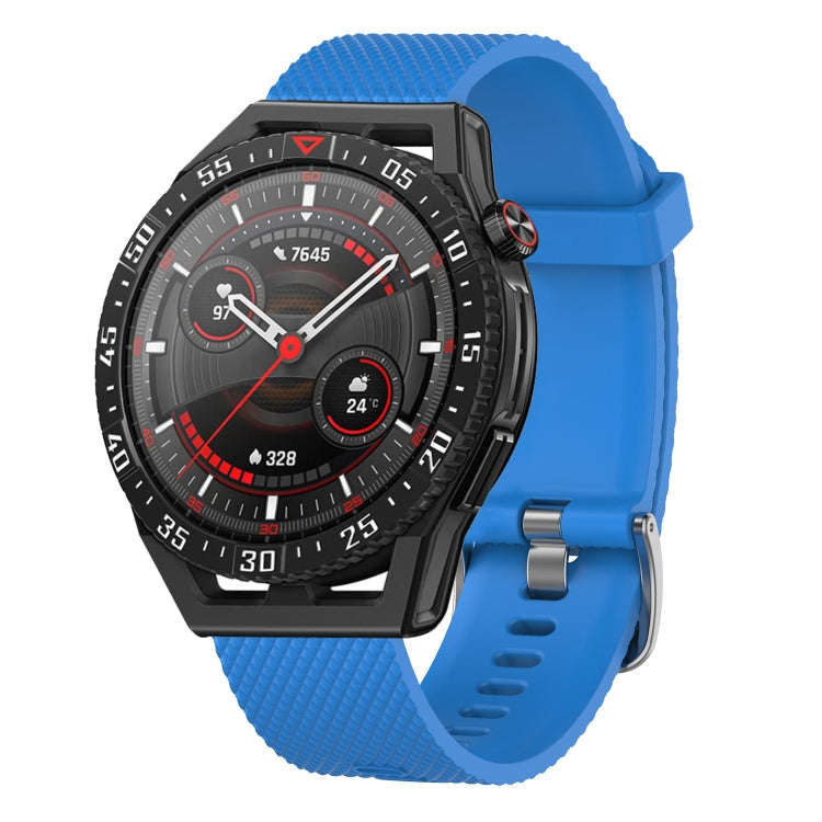 For Huawei Watch GT Runner 22mm Diamond Textured Silicone Watch Band(Midnight Blue)