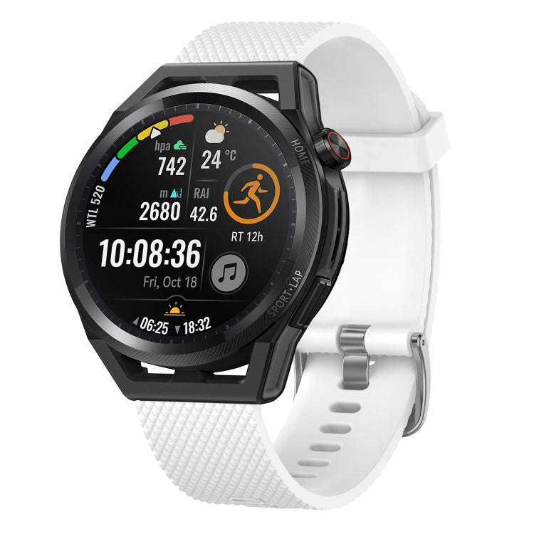 For Huawei Watch GT2 Pro 22mm Diamond Textured Silicone Watch Band(White)