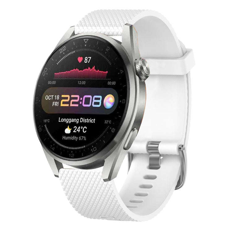 For Honor Watch GS 3 22mm Diamond Textured Silicone Watch Band(White)