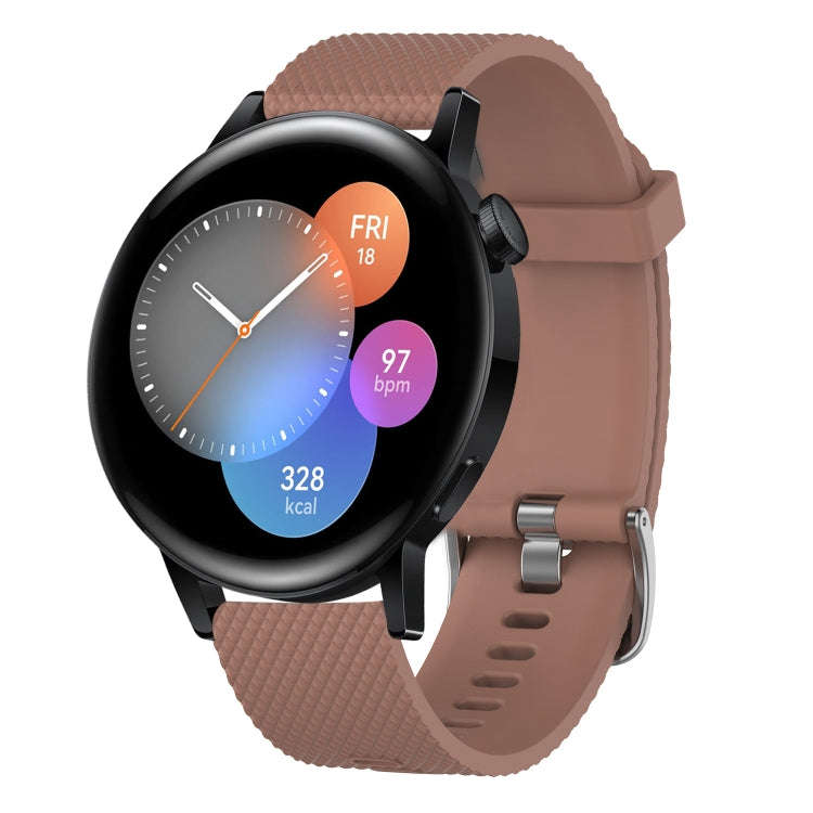 For Huawei Watch 3 22mm Diamond Textured Silicone Watch Band(Pink)