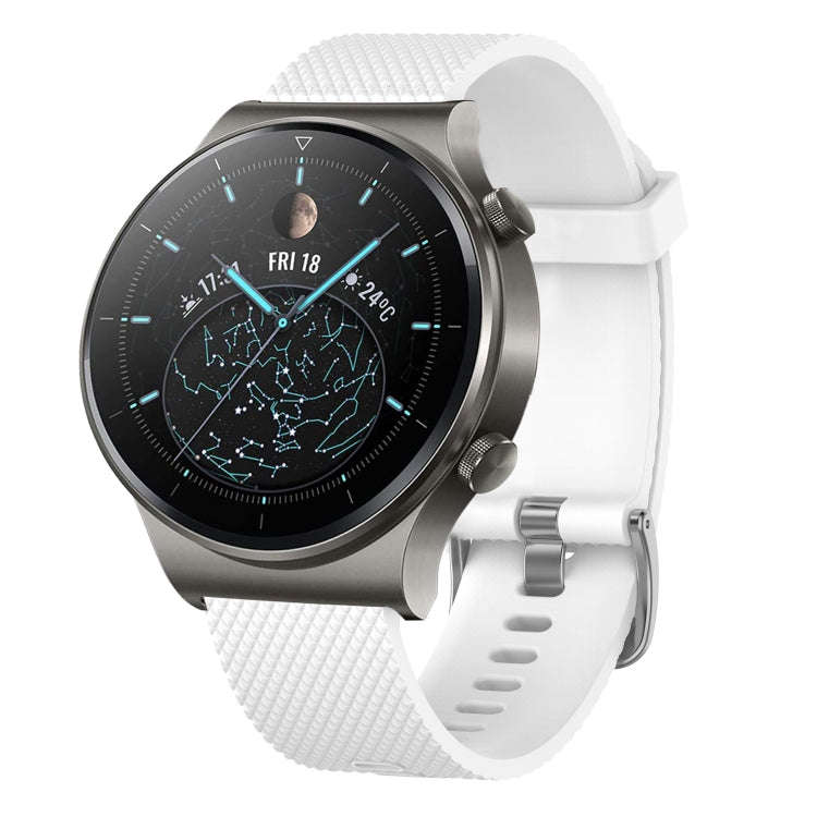 For Huawei Watch GT 2E 22mm Diamond Textured Silicone Watch Band(White)