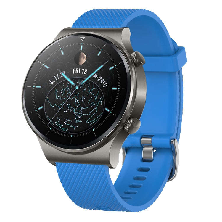 For Huawei Watch GT 2E 22mm Diamond Textured Silicone Watch Band(Midnight Blue)