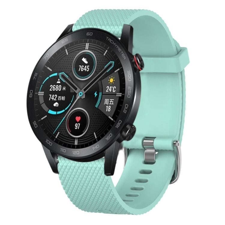 For Honor Magic Watch 2 46mm 22mm Diamond Textured Silicone Watch Band(Sky Blue)