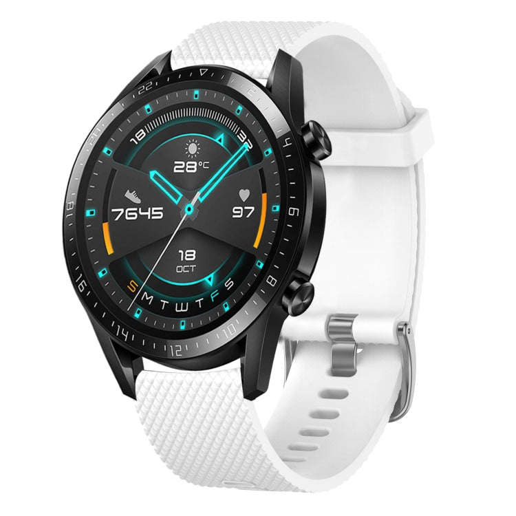 For Honor Watch Dream 22mm Diamond Textured Silicone Watch Band(White)