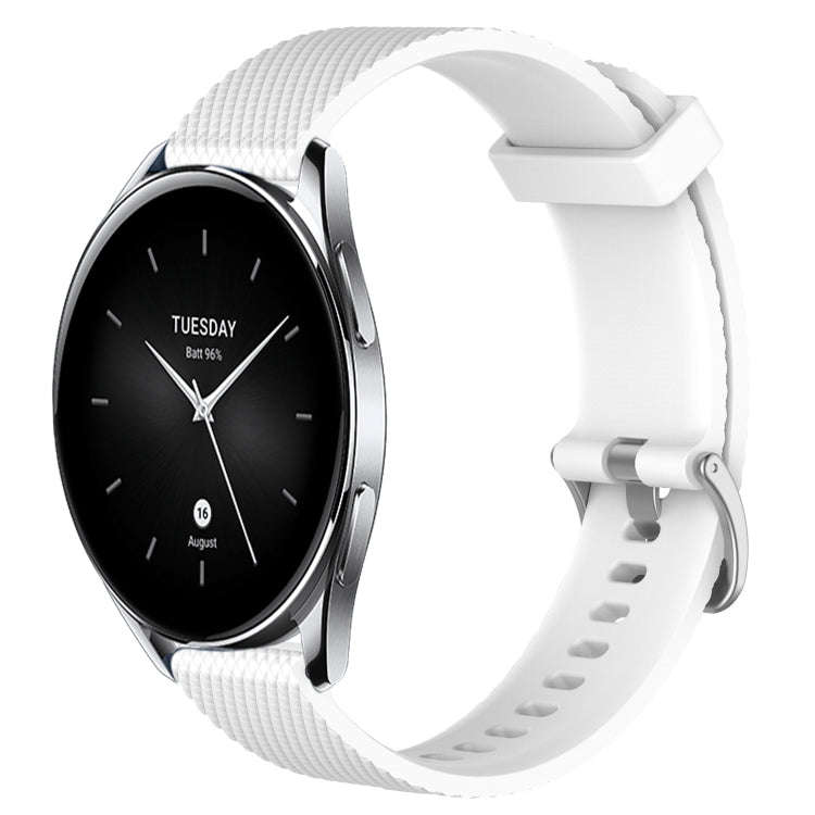 For Xiaomi Watch S2 42mm 22mm Diamond Textured Silicone Watch Band(White)