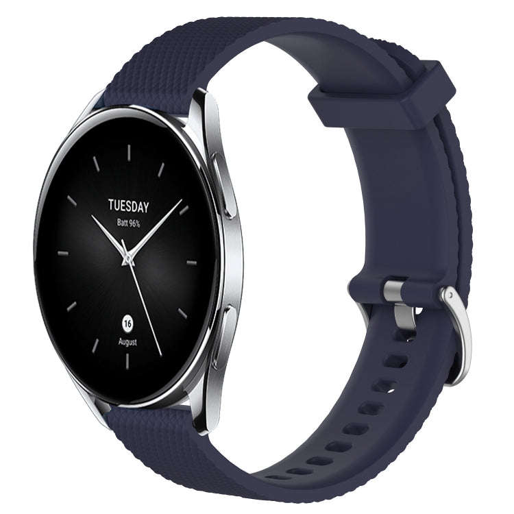 For Xiaomi Watch S2 42mm 22mm Diamond Textured Silicone Watch Band(Midnight Blue)