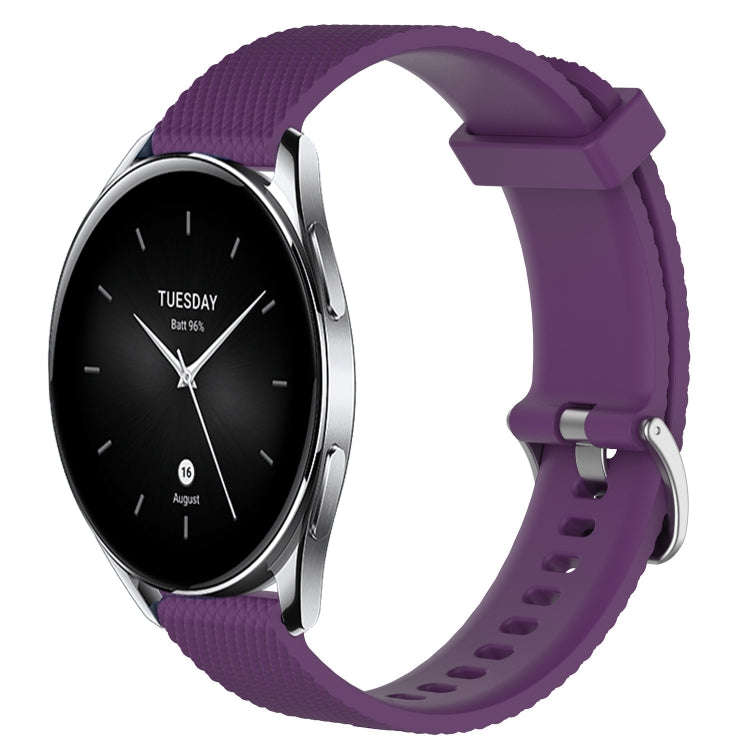 For Xiaomi Watch S2 46mm 22mm Diamond Textured Silicone Watch Band(Purple)