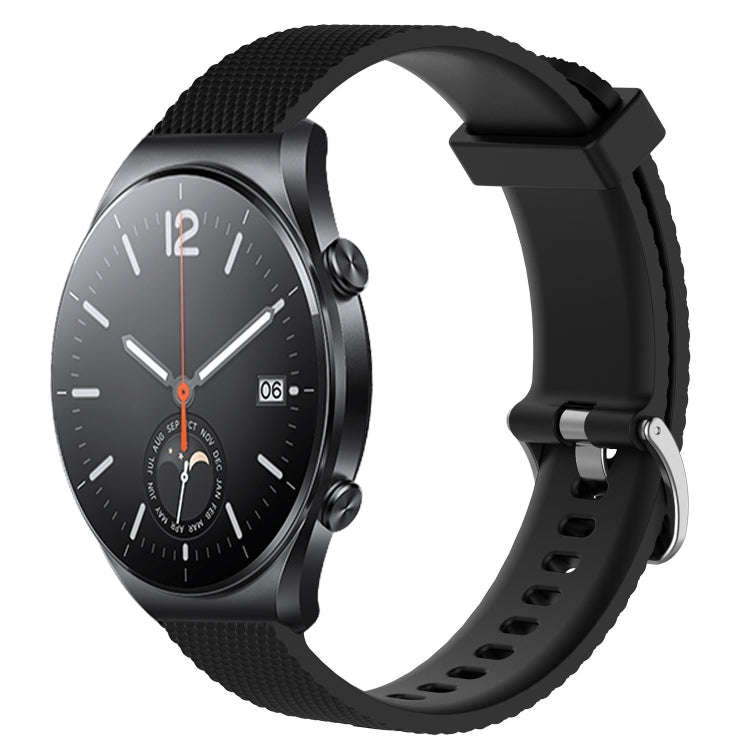 For Xiaomi Mi Watch S1 22mm Diamond Textured Silicone Watch Band(Black)