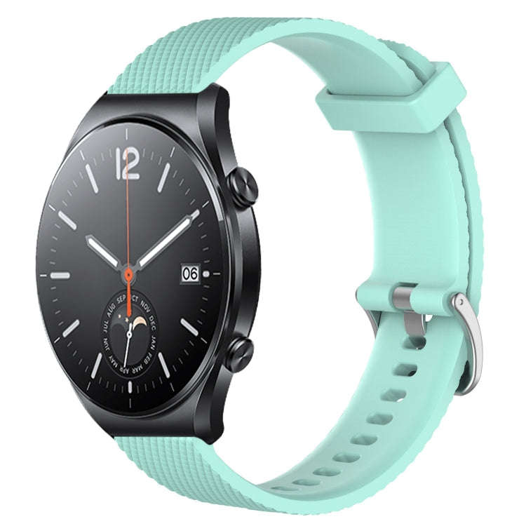 For Xiaomi Mi Watch S1 22mm Diamond Textured Silicone Watch Band(Teal)