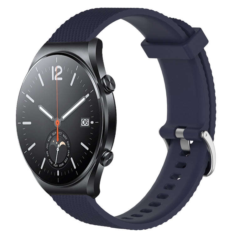 For Xiaomi Mi Watch S1 22mm Diamond Textured Silicone Watch Band(Midnight Blue)