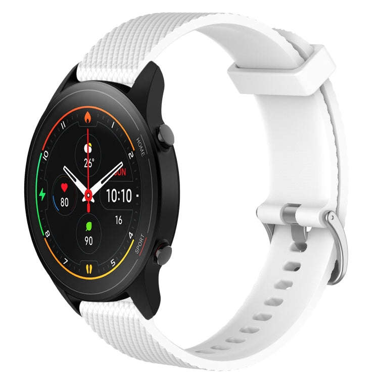 For Xiaomi Mi Watch S1 Pro 22mm Diamond Textured Silicone Watch Band(White)