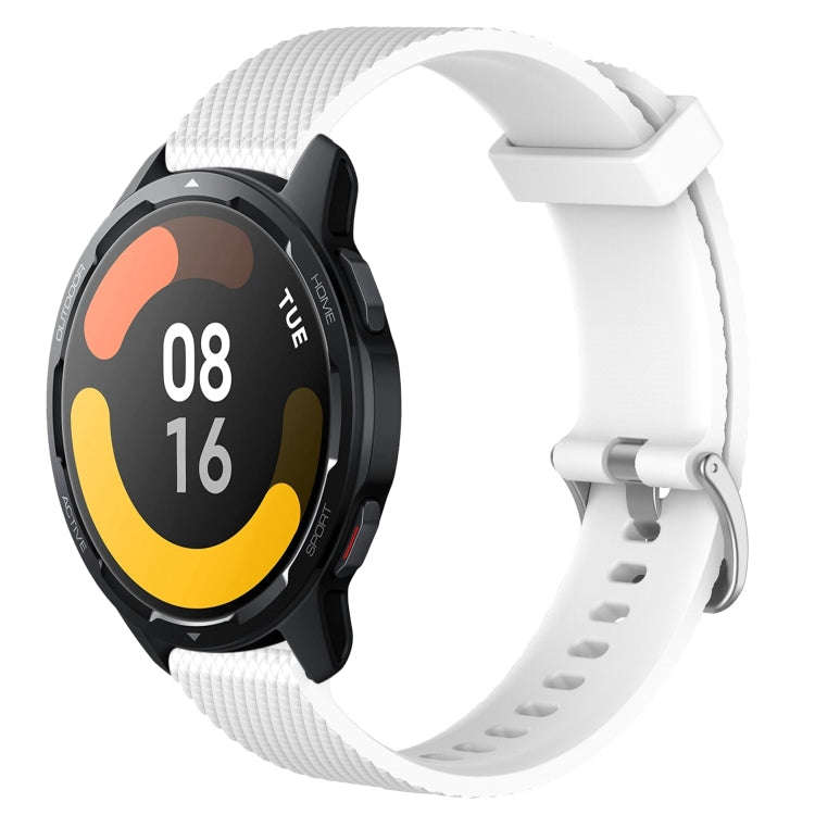 For Xiaomi Watch S1 Active 22mm Diamond Textured Silicone Watch Band(White)