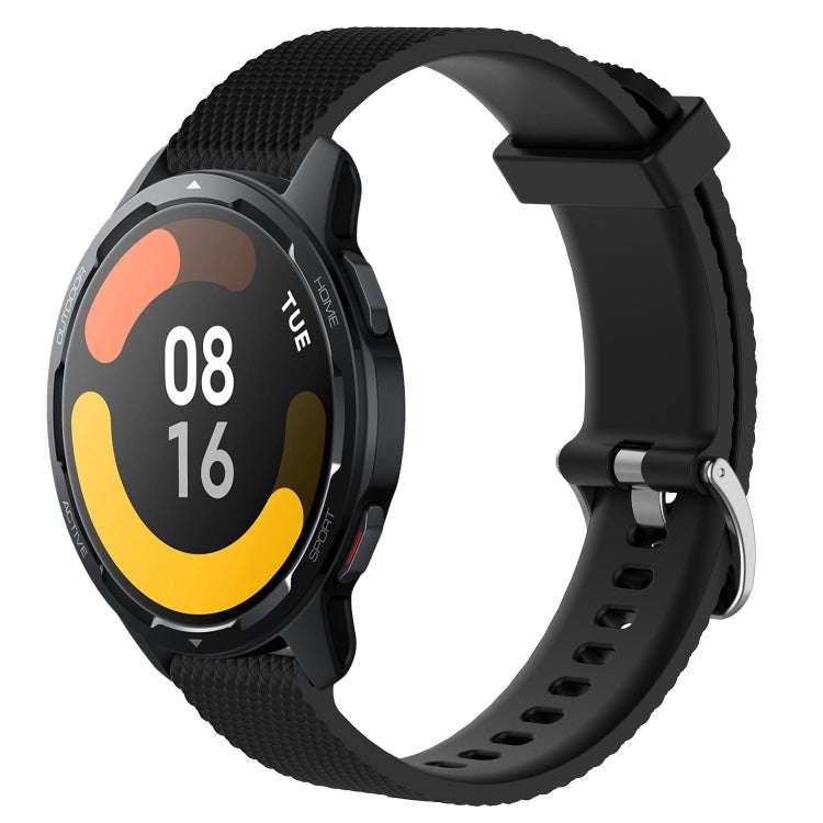 For Xiaomi Watch S1 Active 22mm Diamond Textured Silicone Watch Band(Black)