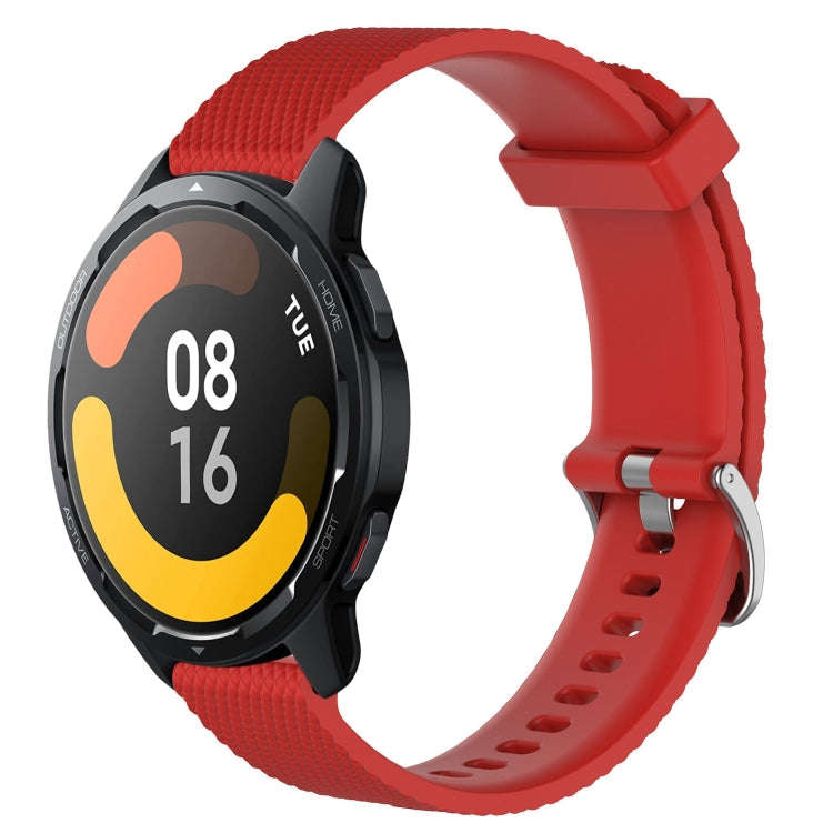 For Xiaomi Watch S1 Active 22mm Diamond Textured Silicone Watch Band(Red)