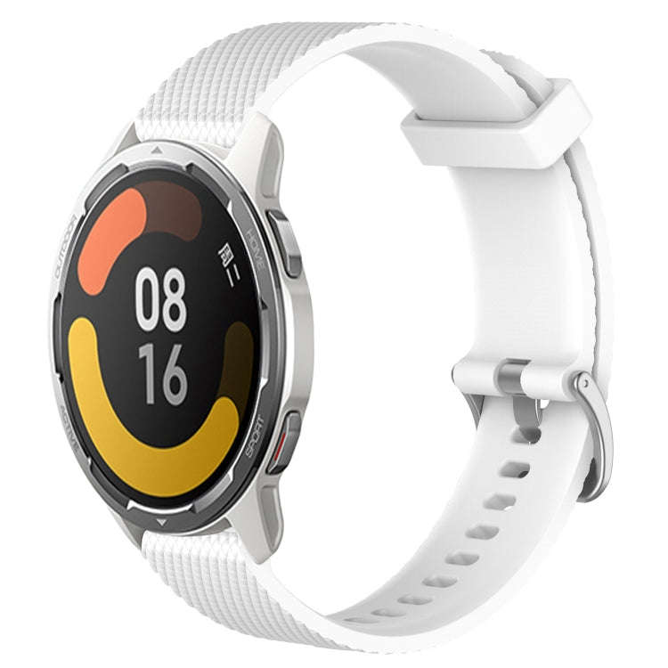 For Xiaomi Mi Watch Color 2 22mm Diamond Textured Silicone Watch Band(White)