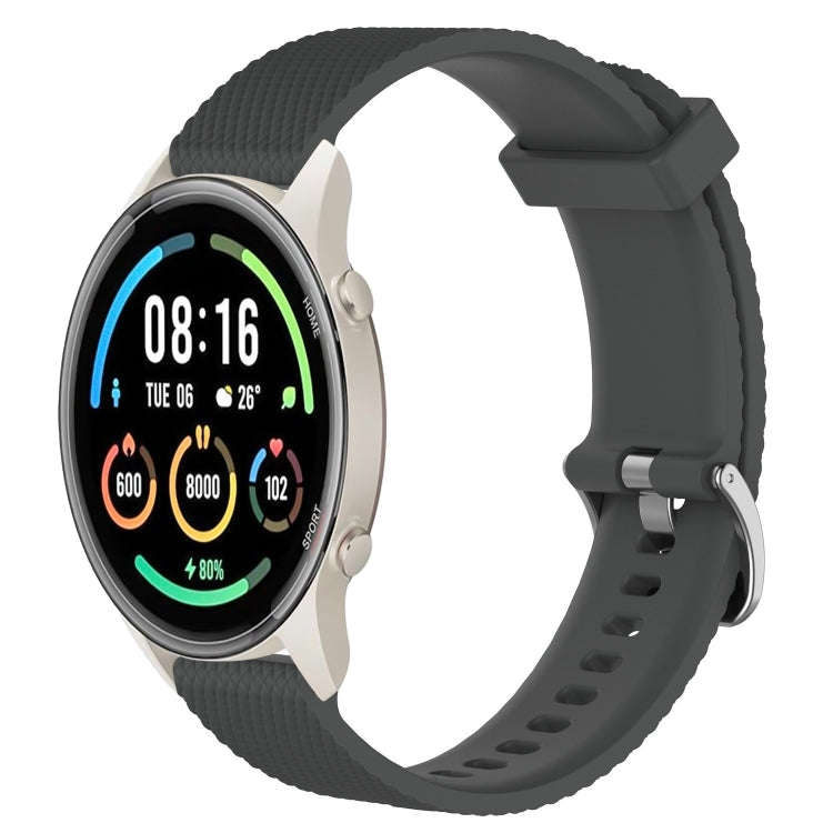 For Xiaomi Mi Watch Sport 22mm Diamond Textured Silicone Watch Band(Dark Grey)