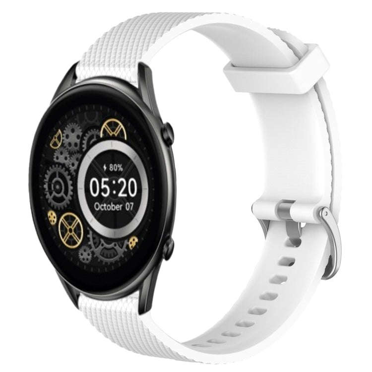 For Xiaomi Haylou RT2 LS10 22mm Diamond Textured Silicone Watch Band(White)