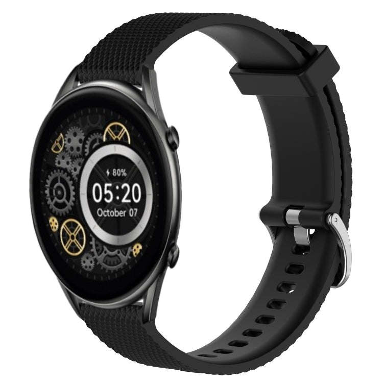 For Xiaomi Haylou RT2 LS10 22mm Diamond Textured Silicone Watch Band(Black)