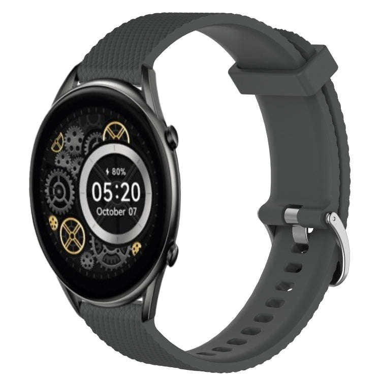For Xiaomi Haylou RT2 LS10 22mm Diamond Textured Silicone Watch Band(Dark Grey)