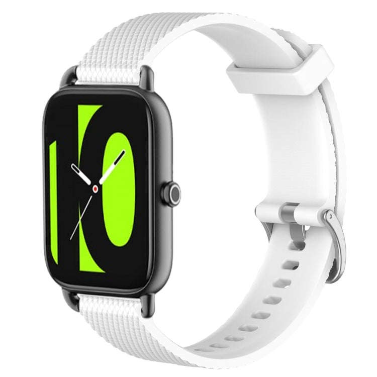 For Xiaomi Haylou RS4 LS12 22mm Diamond Textured Silicone Watch Band(White)