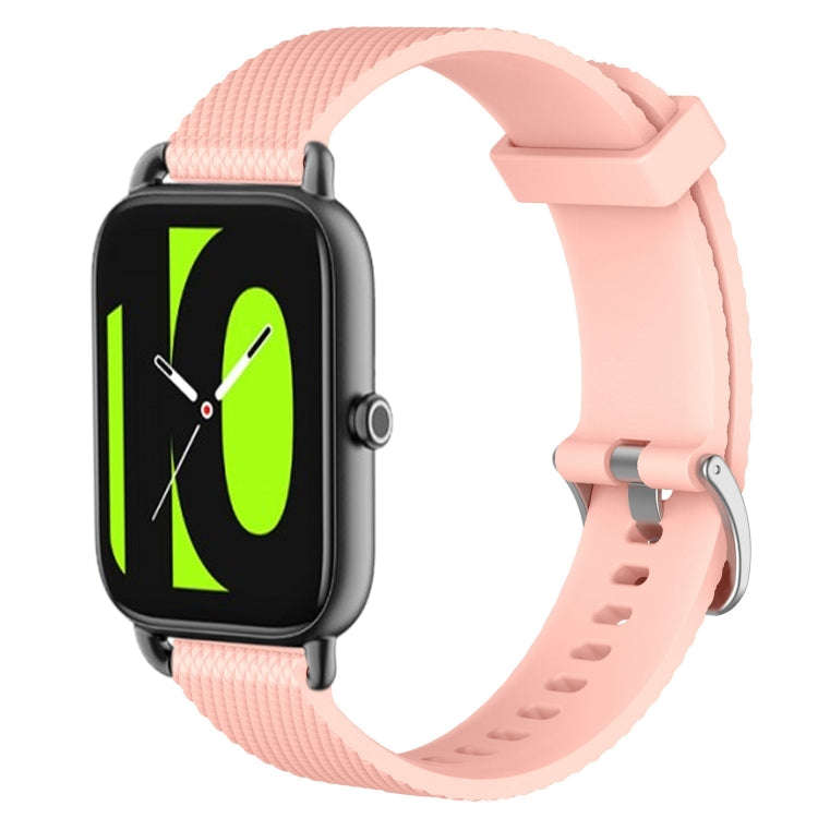 For Xiaomi Haylou RS4 LS12 22mm Diamond Textured Silicone Watch Band(Pink)