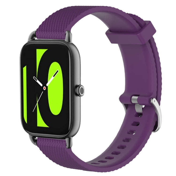 For Xiaomi Haylou RS4 LS12 22mm Diamond Textured Silicone Watch Band(Purple)