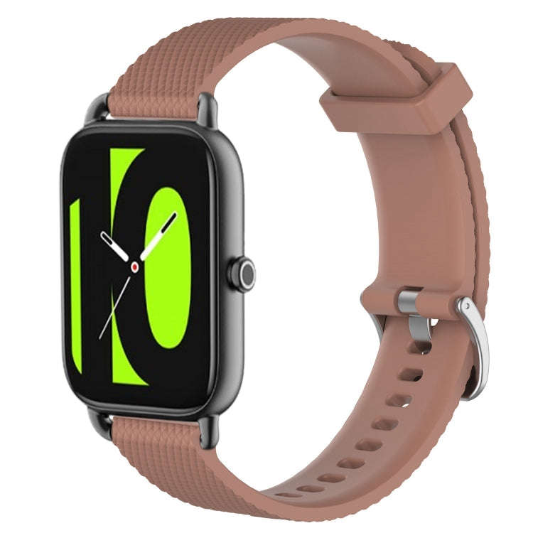 For Xiaomi Haylou RS4 LS12 22mm Diamond Textured Silicone Watch Band(Brown)