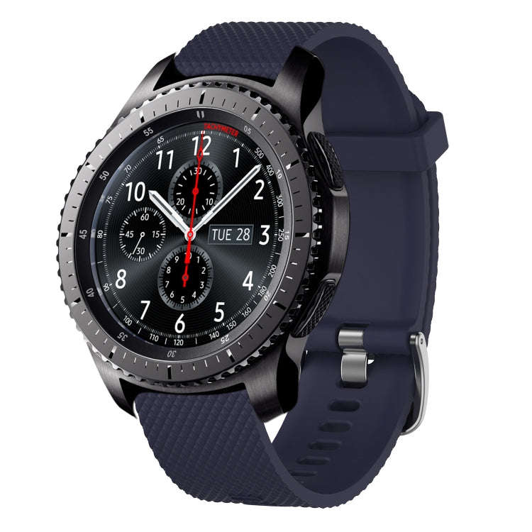 For Samsung Gear S3 Frontier 22mm Diamond Textured Silicone Watch Band(Midnight Blue)