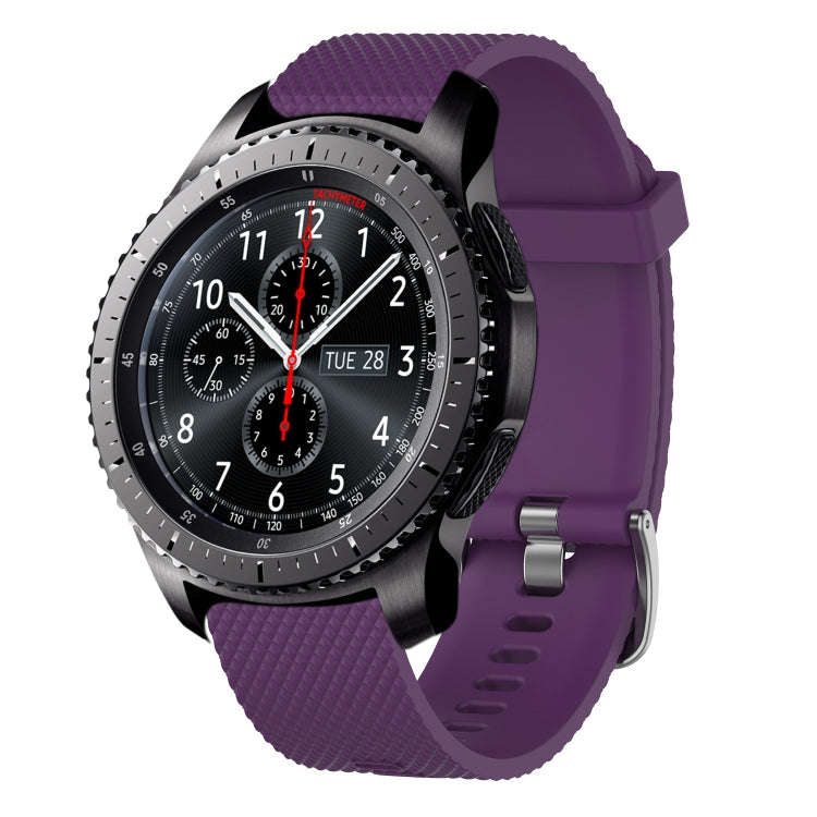For Samsung Gear S3 Frontier 22mm Diamond Textured Silicone Watch Band(Purple)