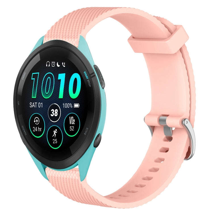 For Garmin Forerunner 265 22mm Diamond Textured Silicone Watch Band(Pink)