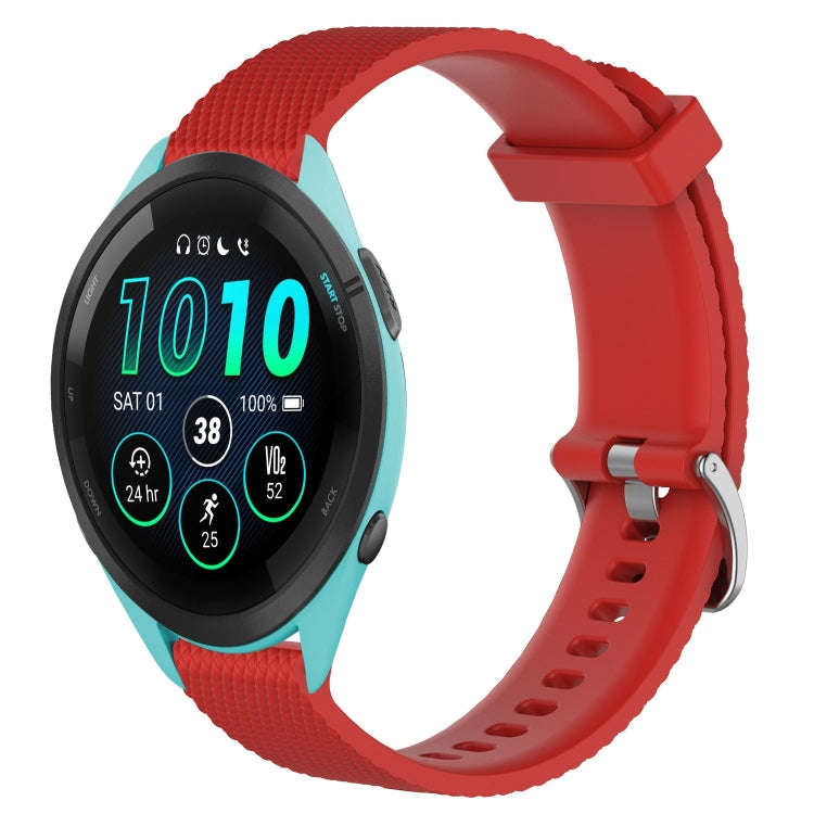 For Garmin Forerunner 265 22mm Diamond Textured Silicone Watch Band(Red)