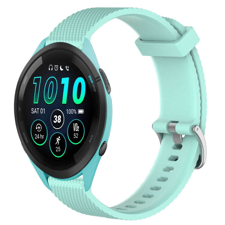 For Garmin Forerunner 265 22mm Diamond Textured Silicone Watch Band(Teal)