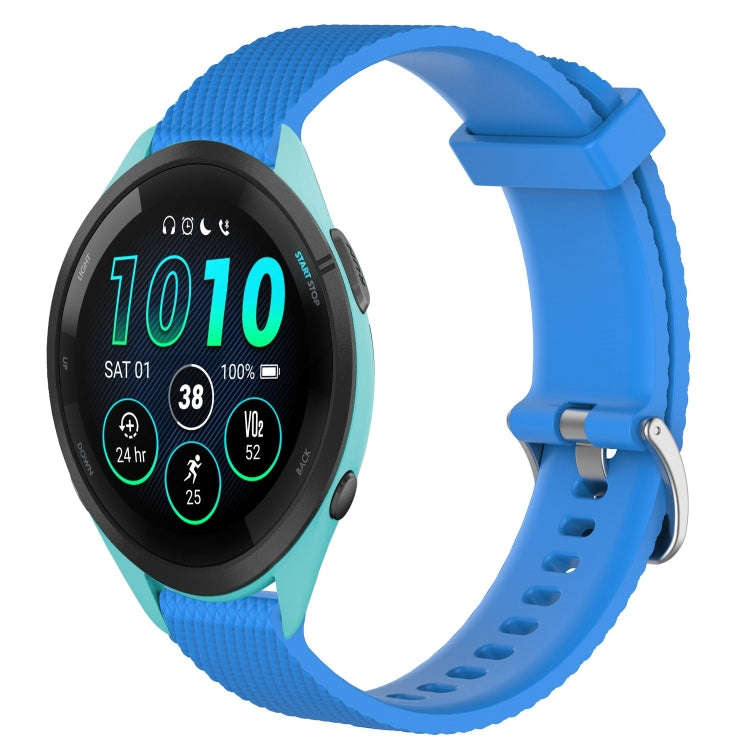 For Garmin Forerunner 265 22mm Diamond Textured Silicone Watch Band(Sky Blue)