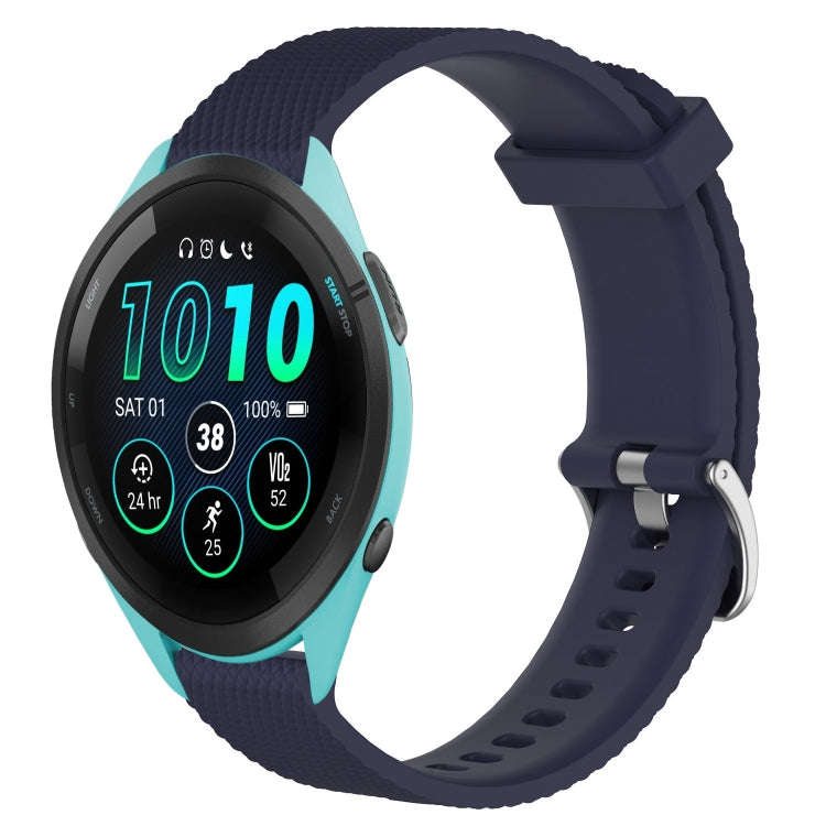 For Garmin Forerunner 265 22mm Diamond Textured Silicone Watch Band(Midnight Blue)