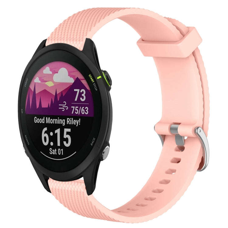 For Garmin Forerunner 255 22mm Diamond Textured Silicone Watch Band(Pink)