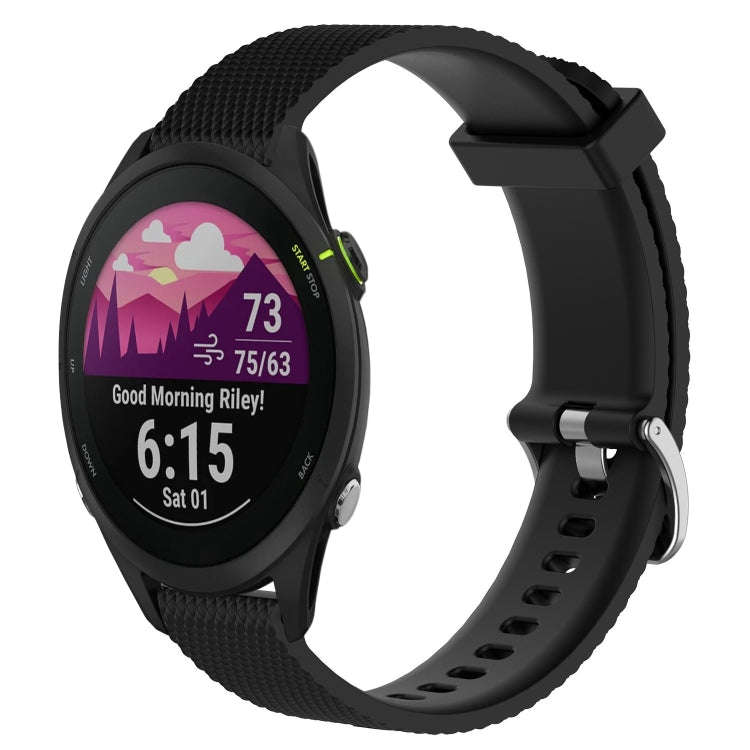 For Garmin Forerunner 255 Music 22mm Diamond Textured Silicone Watch Band(Black)