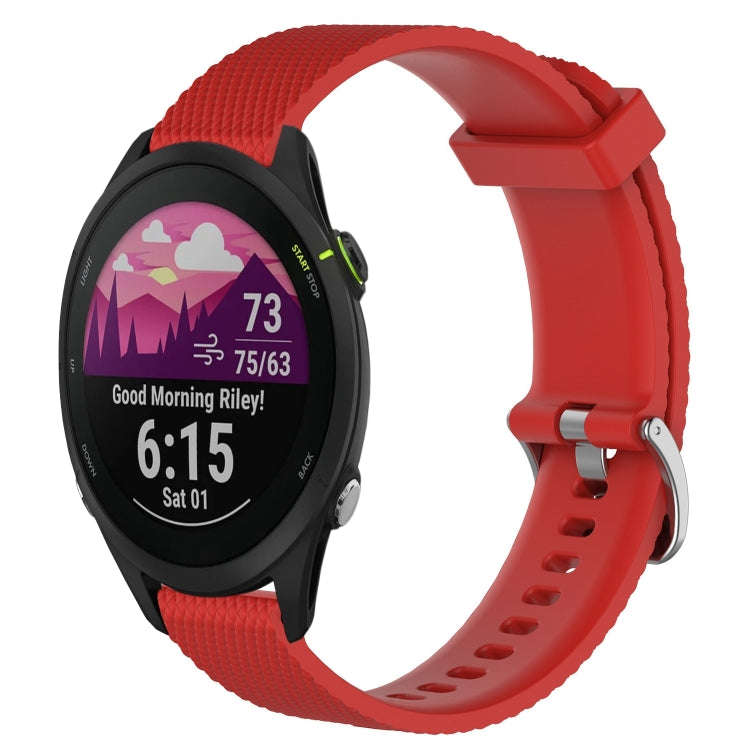 For Garmin Forerunner 255 Music 22mm Diamond Textured Silicone Watch Band(Red)