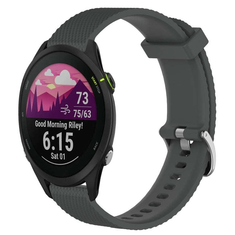 For Garmin Forerunner 255 Music 22mm Diamond Textured Silicone Watch Band(Dark Grey)