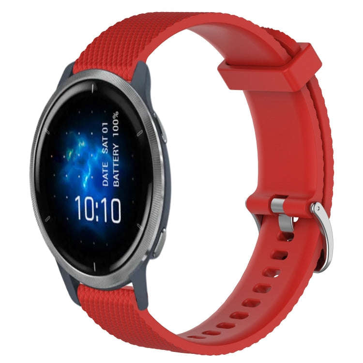 For Garmin Venu 2 22mm Diamond Textured Silicone Watch Band(Red)