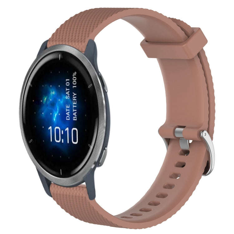 For Garmin Venu 2 22mm Diamond Textured Silicone Watch Band(Brown)